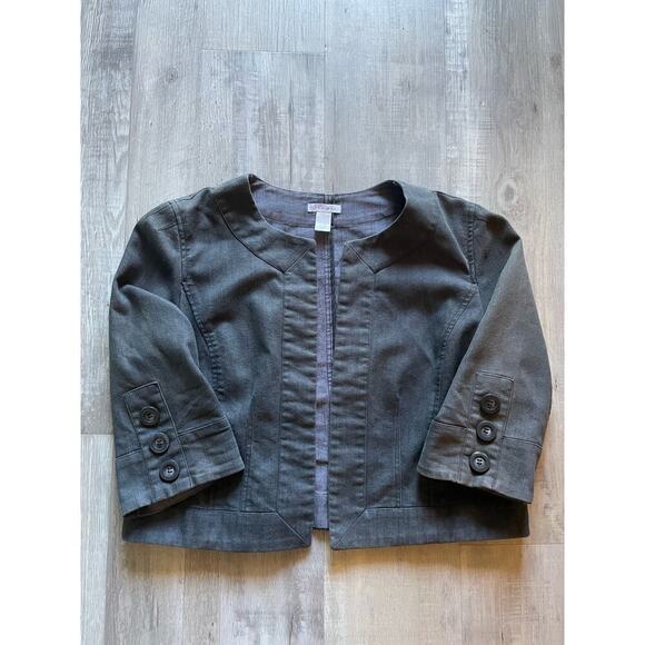 Fashion bug chambray jacket wash 3/4 sleeve size large - Picture 4 of 9